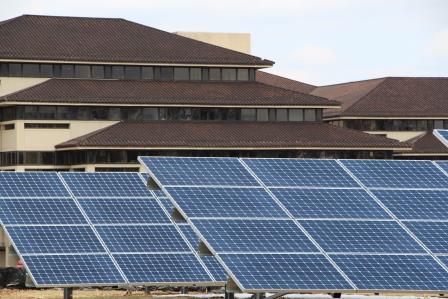 Solar panels at Verizon's corporate center in Basking Ridge