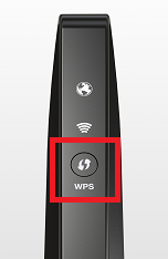 Fios Quantum Gateway device showing front view of device location of WPS button. 