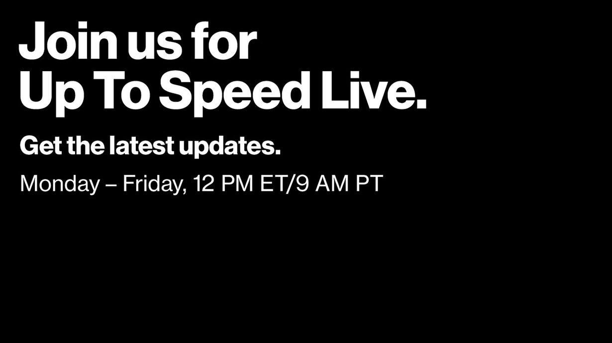 Join is for Up To Speed Live. Get the latest updates. Monday through Friday 12PM ET / 9AM PT