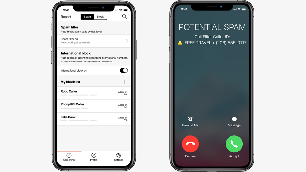 verizon block spam calls code