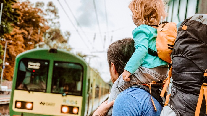 Matt Gillespie And Daughter In Ireland Waiting For The Train | Become A Digital Nomad