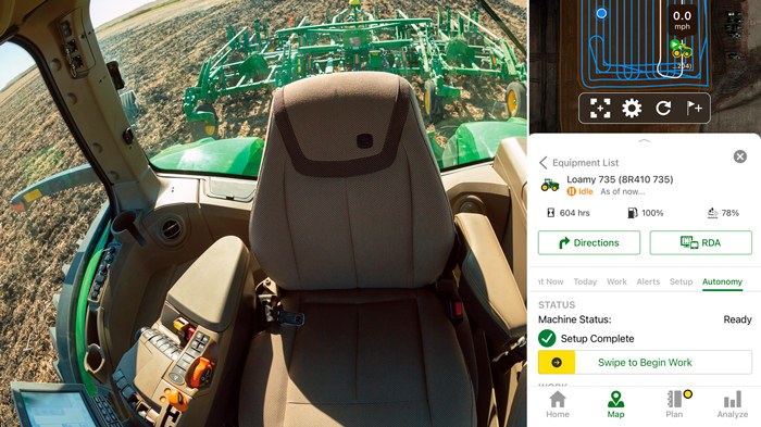 Interior Of Autonomous Tractor And App | 5G In Agriculture