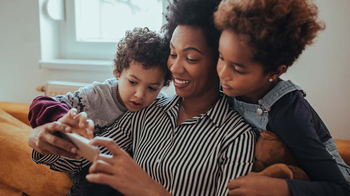Mom And Children Having A Conversation About Online Safety