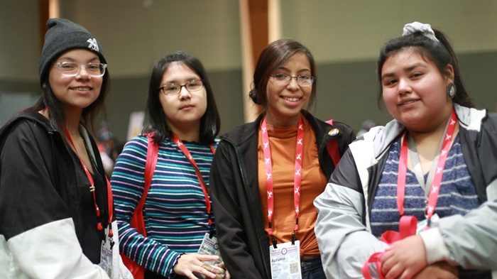 Four Native American Female Students Group Portrait