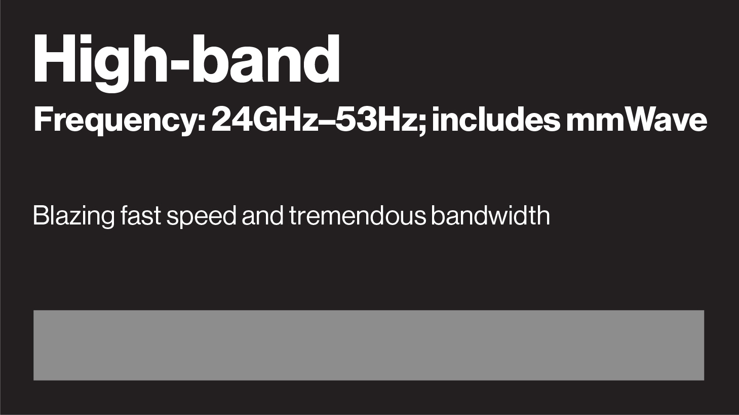 High-band, 24GHz–53GHz; Includes MmWave. | Frequency Bands
