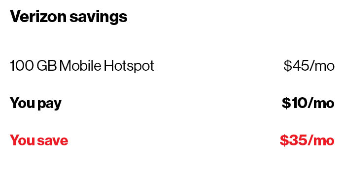 Verizon Savings For 100 GB Mobile Hotspot | First Phone