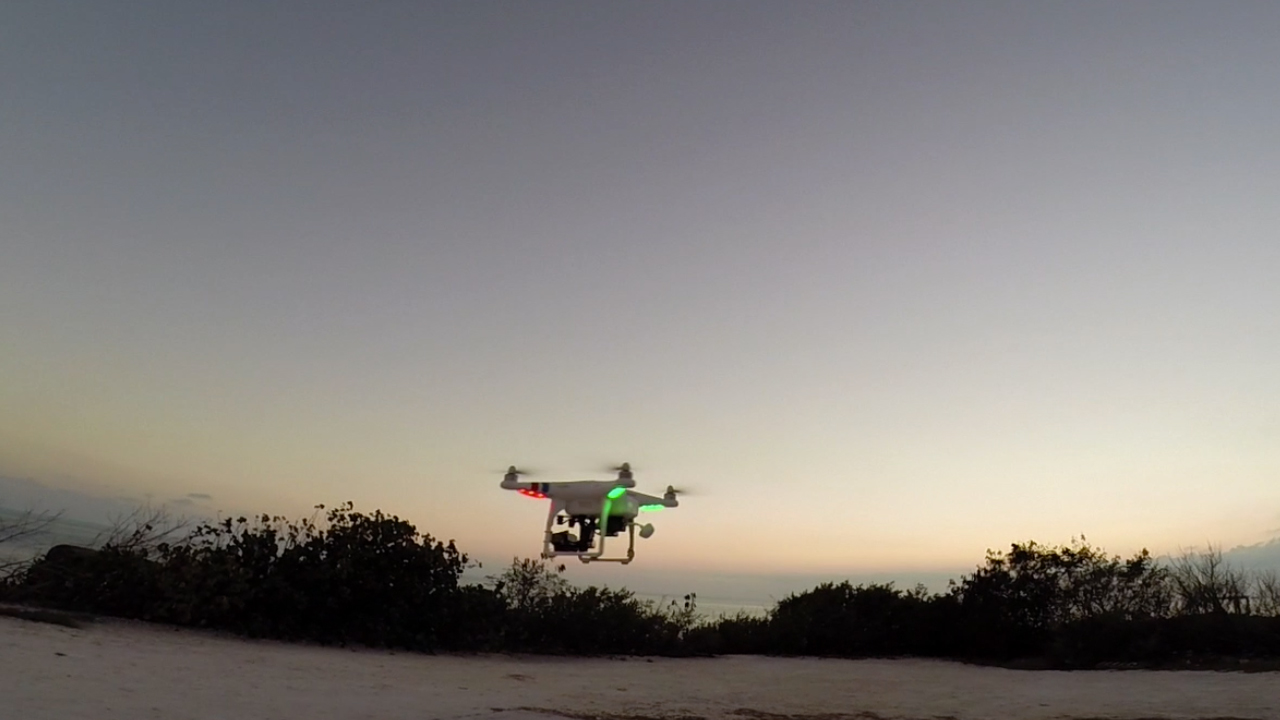 Drone video flying in the air