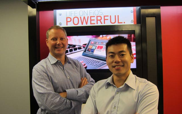 Alan Scott, program manager of on-site green energy, and Louis Li, Environmental Defense Fund Climate Corps fellow