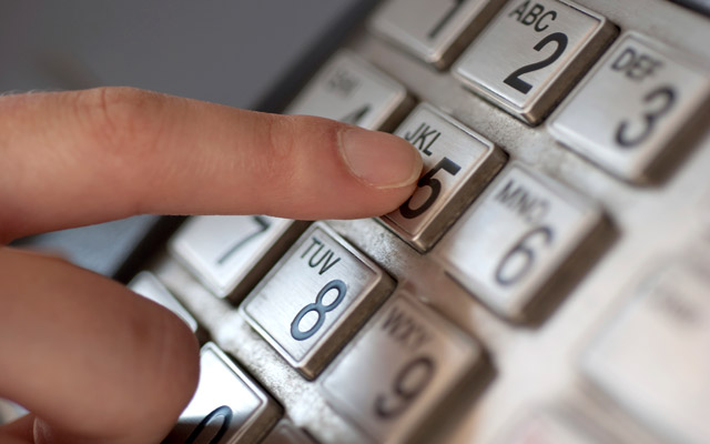 Dialing on a telephone keypad