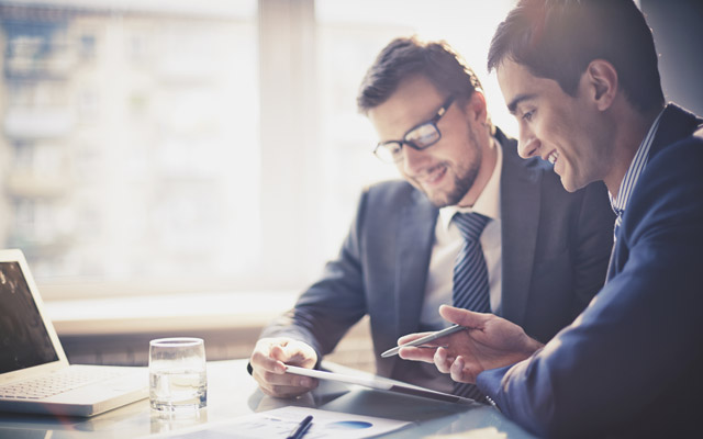 Businessmen in a cordial meeting