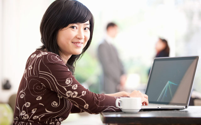 Woman at computer