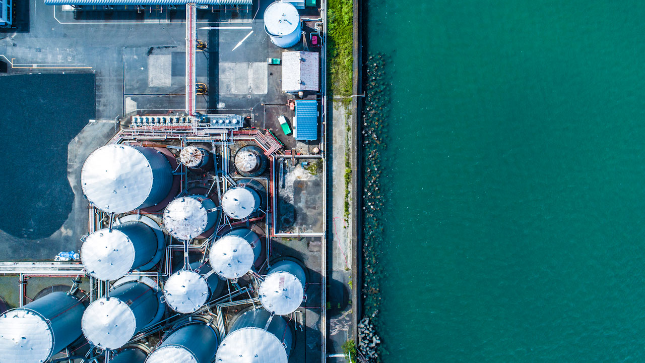 Aerial view of a factory