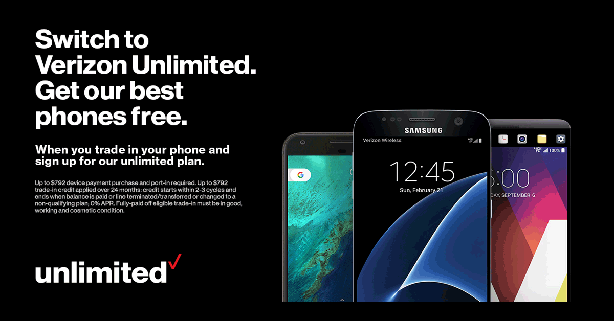 Switch To Verizon Unlimited And Get The Hottest Phones Free About Verizon