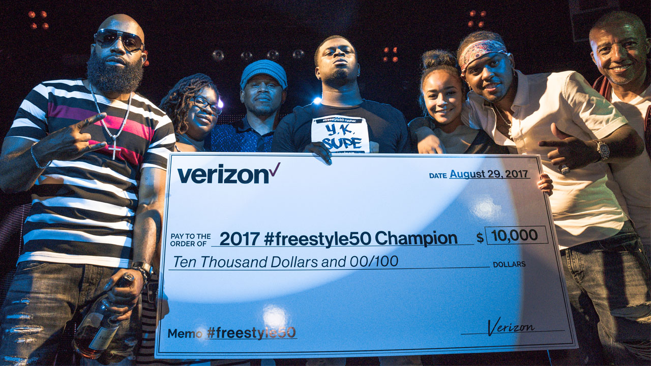 Y.K Supe was crowned the winner of Verizon’s #freestyle50 challenge