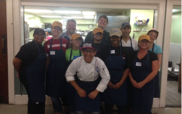 Verizon volunteers at Miriam's Kitchen in Washington DC.