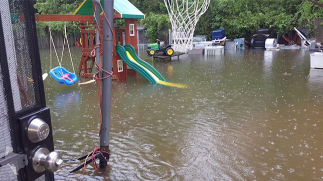 Hurricane Harvey flooded backyard