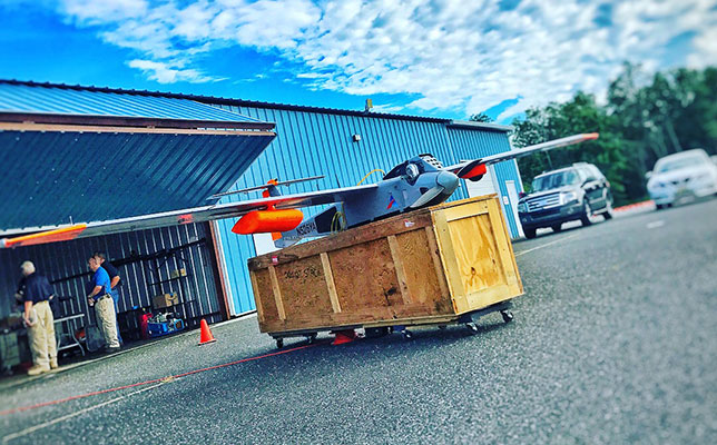 Drone on a crate