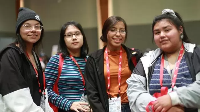 Four Native American Female Students Group Portrait