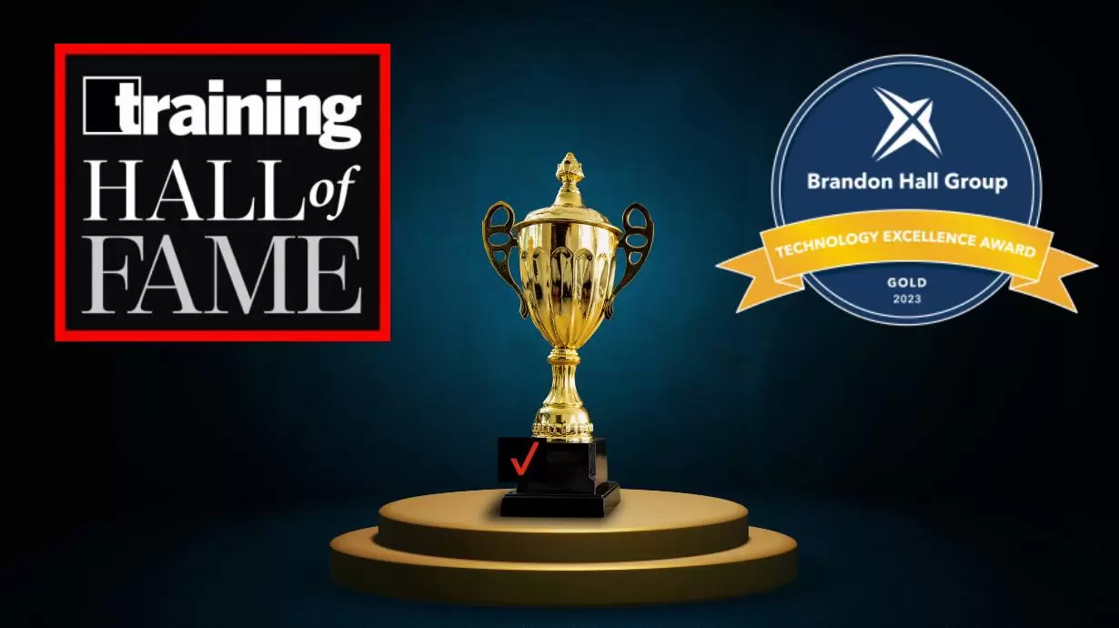 training hall of fame logo, trophy and Brand Hall Group logo