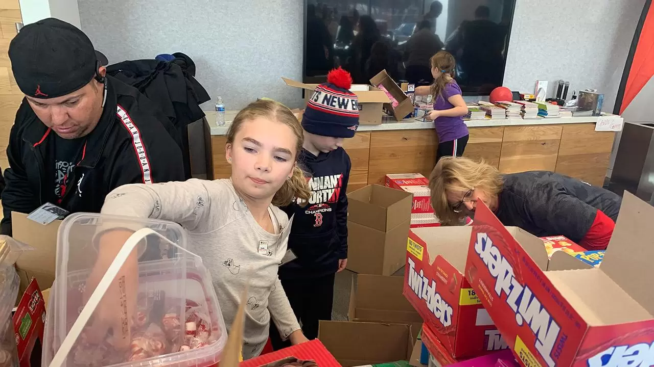 Two truckloads of goods for the troops.