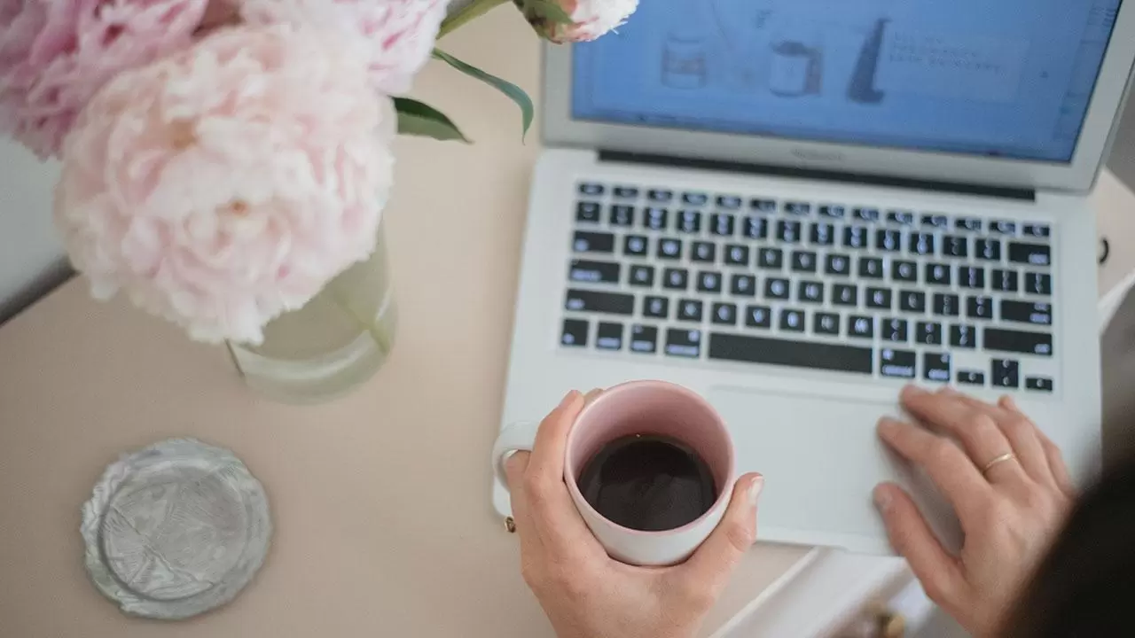 Laptop and coffee