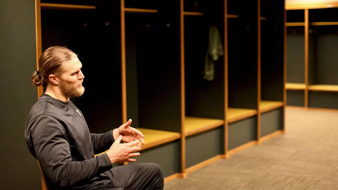 Clay Matthews in locker room