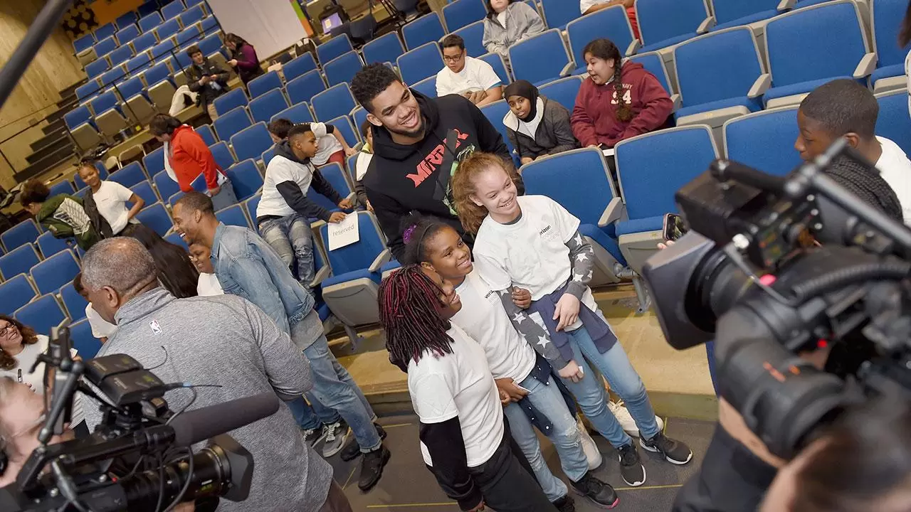 Karl with students
