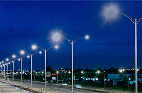 Smart street lights on a highway