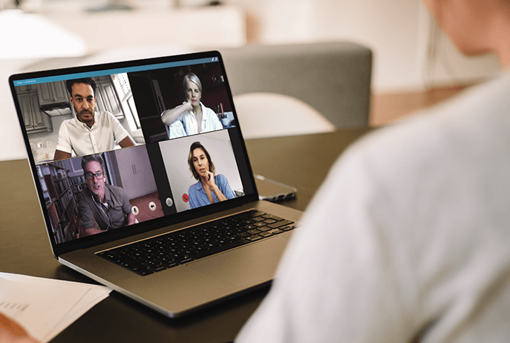 online meeting on a laptop