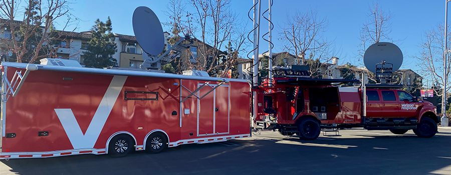 Verizon Response truck and trailer at the Super Bowl LVI