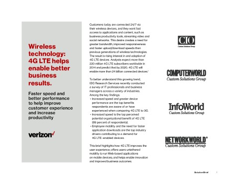 Wireless Technology: 4G LTE Helps Enable Better Business Results