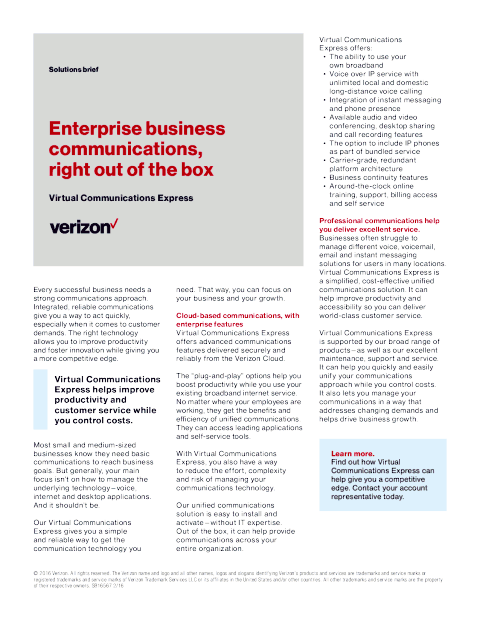 Smarter, better ways to run your business. Virtual Communications Express.