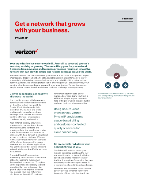 Private IP: Get A Network That Grows With Your Business | Verizon 