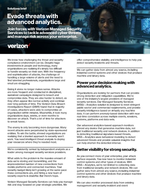 Evade threats with advanced analytics
