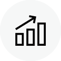 Chart with up arrow