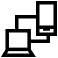 icon showing a laptop, mobile device and smartphone