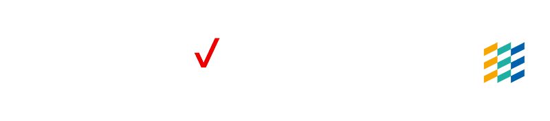 Logos of Verizon and Visionable, white out