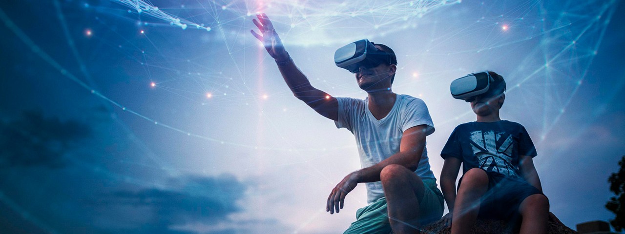 two young boys wearing VR gears