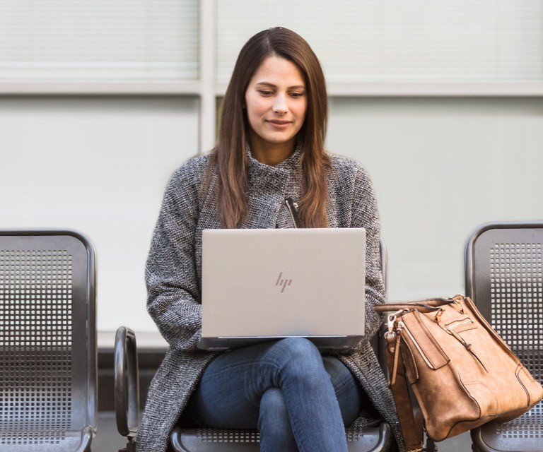 Woman using laptop