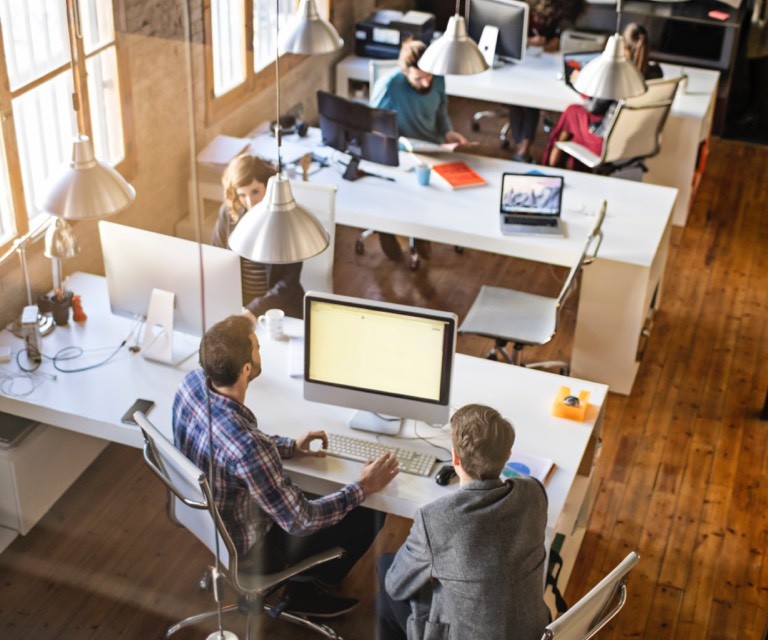 People collaborating in an office setting