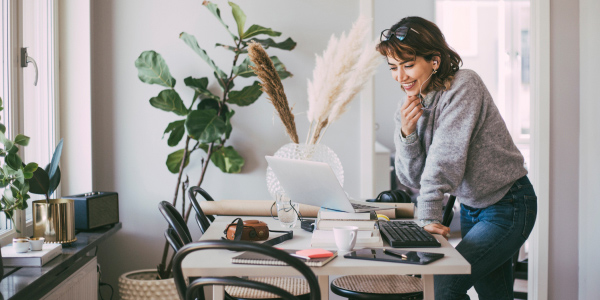 Woman standing in her office