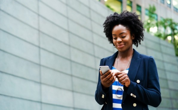 woman with mobile phone
