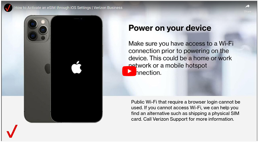 Apple activation through iOS video