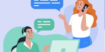 illustration of people chatting on devices