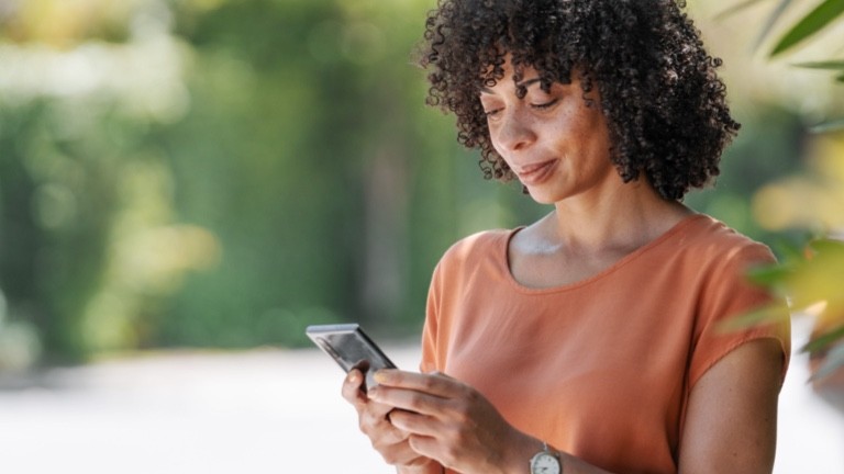 Woman with smart phone