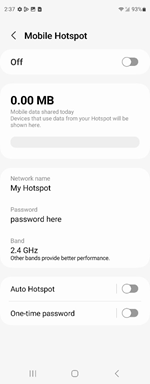 One UI 5.1.1 Mobile Hotspot screenshot