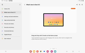 Samsung Galaxy Tab One UI 5.1.1 Multi-Window screenshot