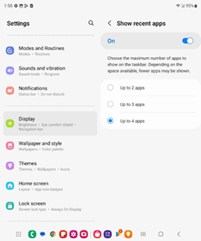 One UI 5.1.1 Taskbar Background screenshot