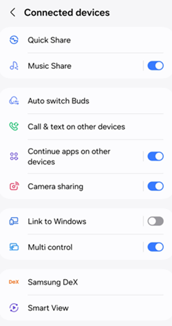 Samsung Galaxy Call and Text screenshot