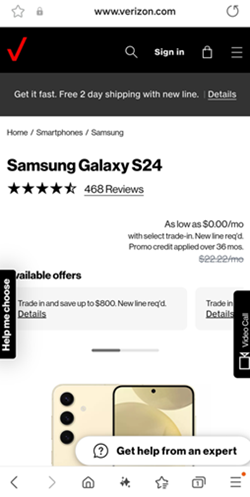 Samsung Galaxy Internet screenshot